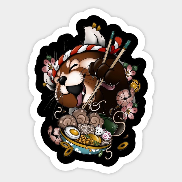red panda ramen Sticker by enzo studios